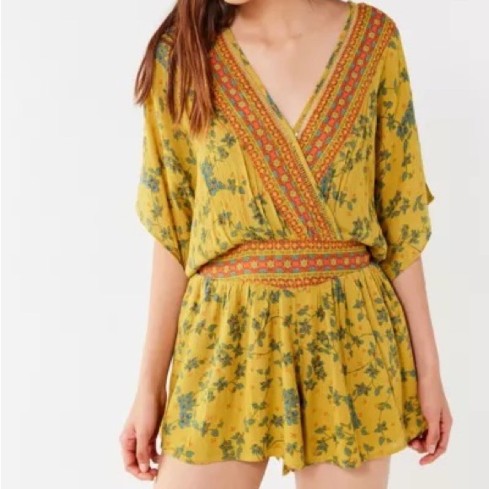 Urban Outfitters Moonstruck Plunging Surplice Romper M